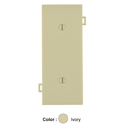 Leviton PSC14-I, 1-Gang No Device Blank Wallplate, Sectional, Thermoplastic Nylon, Strap Mount, Center Panel, Ivory, 2 Packs
