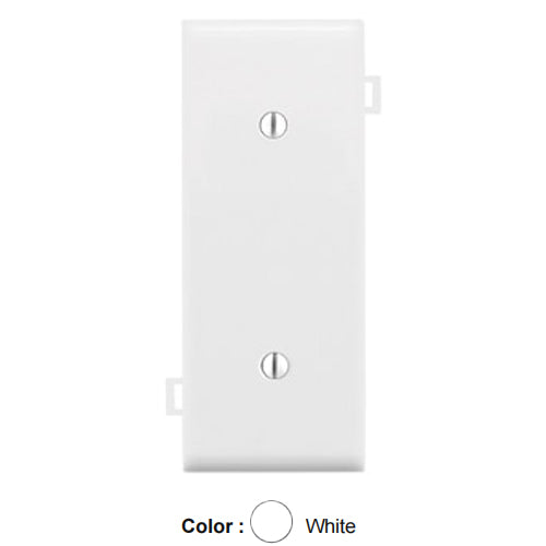 Leviton PSC14-W, 1-Gang No Device Blank Wallplate, Sectional, Thermoplastic Nylon, Strap Mount, Center Panel, White, 2 Packs