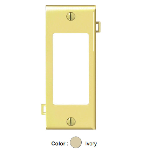 Leviton PSC26-I, 1-Gang Decora Wallplate, Sectional, Thermoplastic Nylon, Device Mount, Center Panel, Ivory, 2 Packs