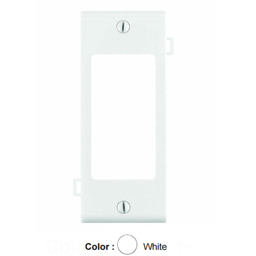 Leviton PSC26-W, 1-Gang Decora Wallplate, Sectional, Thermoplastic Nylon, Device Mount, Center Panel, White, 2 Packs