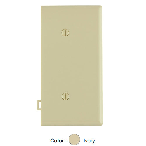 Leviton PSE14-I, 1-Gang No Device Blank Wallplate, Sectional, Thermoplastic Nylon, Strap Mount, End Panel, Ivory, 2 Packs