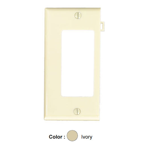 Leviton PSE26-I, 1-Gang Decora Wallplate, Sectional, Thermoplastic Nylon, Device Mount, End Panel, Ivory, 2 Packs
