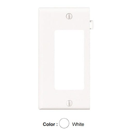 Leviton PSE26-W, 1-Gang Decora Wallplate, Sectional, Thermoplastic Nylon, Device Mount, End Panel, White, 2 Packs