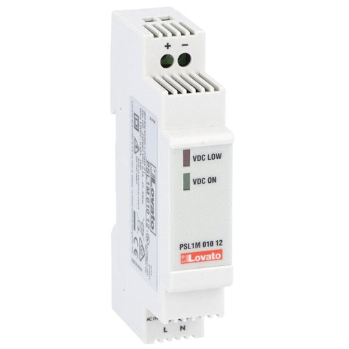 Lovato PSL1M01024, Modular Switching Power Supplies with Maximum Functionality and cULus PSL Series, Single-Phase, Rated Output Voltage 24VDC, Rated Output Current 0.42A, Output Power 10W