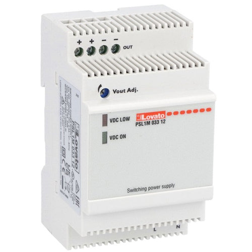 Lovato PSL1M03624, Modular Switching Power Supplies with Maximum Functionality and cULus PSL Series, Single-Phase, Rated Output Voltage 24VDC, Rated Output Current 1.5A, Output Power 36W