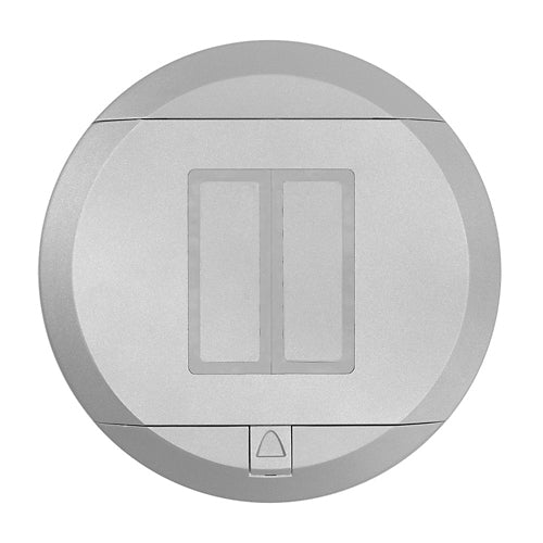 Leviton PT526-GY, 2-Gang Decora ''Door-in-Door'' Floor Cover, For Use with Leviton 5'' Poke Through Floor Box (PT500) Only, Gray