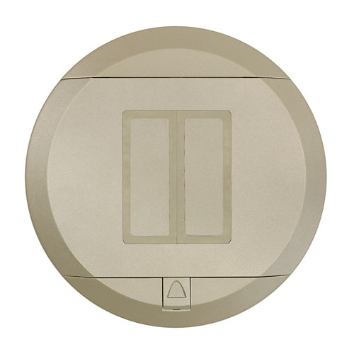 Leviton PT526-N, 2-Gang Decora ''Door-in-Door'' Floor Cover, For Use with Leviton 5'' Poke Through Floor Box (PT500) Only, Nickel