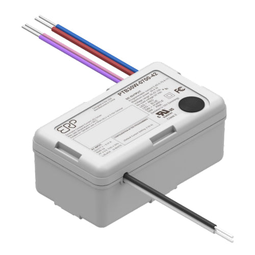 ERP Power PTB15W-0350-42-FN, Constant Current LED Driver, Output 14.7W 210-350mA 28-42VDC, Tri-Mode Dimming (Triac, ELV & 0-10V), IP20, Input 120-277Vac