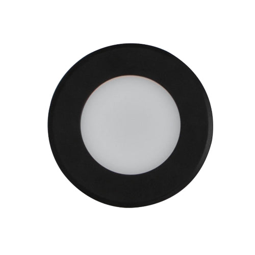ORTECH PUK 1.5-3CCT-BK, Mini 1.5W LED Puck Downlight, 12VDC, 120LM, 3000K/4000K/5000K Selectable, 120° Beam Angle, Dimmable, Black Trim
