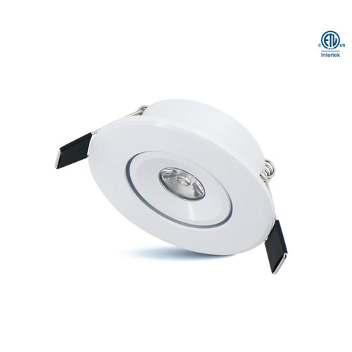 ORTECH PUK M2G-WH, 2" LED Gimbal Puck Light, 2W, 12VDC, 160LM, 3000K/5000K, 21° Beam Angle, No-Dimmable, White Trim