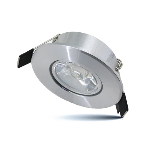 ORTECH PUK M3G-SN, 3" LED Gimbal Puck Light, 3W, 12VDC, 300LM, 3000K/5000K, 21° Beam Angle, Dimmable, Satin Nickel Trim