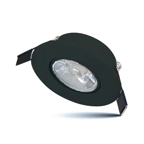 ORTECH PUK M3G-BK, 3" LED Gimbal Puck Light, 3W, 12VDC, 300LM, 3000K/5000K, 21° Beam Angle, Dimmable, Black Trim