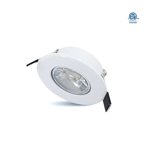ORTECH PUK M3G-WH, 3" LED Gimbal Puck Light, 3W, 12VDC, 300LM, 3000K/5000K, 21° Beam Angle, Dimmable, White Trim