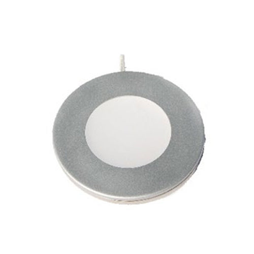 Ortech PUK SS-SN, 2.2W Super Slim Puck Light, 12V DC, 150LM, 3000K Warm White, 40° Beam Angle, Dimmable, Satin Nickel Trim