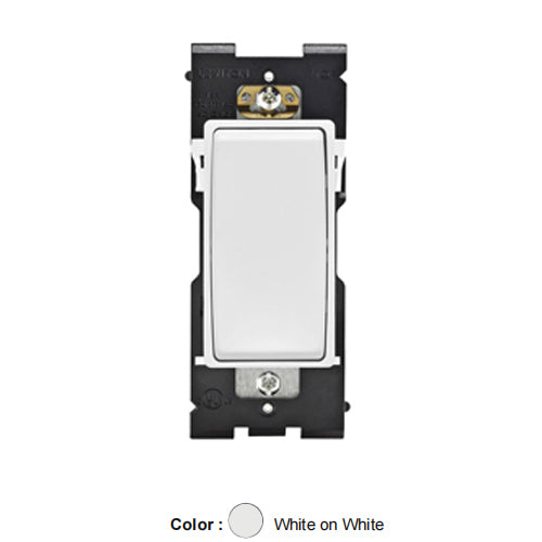 Leviton RE154-WW, Renu Switch for 4-Way Applications, 15A 120/277VAC, White on White