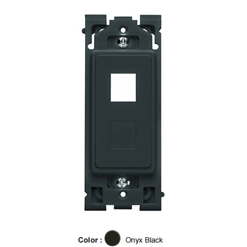 Leviton RE640-OB, Renu 2-Port Insert with Snap-In Blank Module, Onyx Black