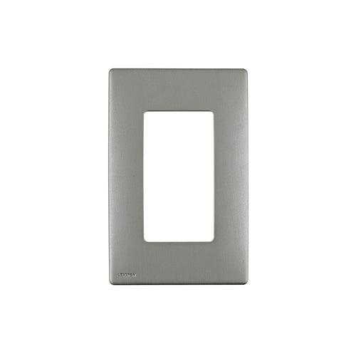 Leviton REWM1-STS, RENU 1-Gang Screwless Snap-On Wallplate, Stainless Steel