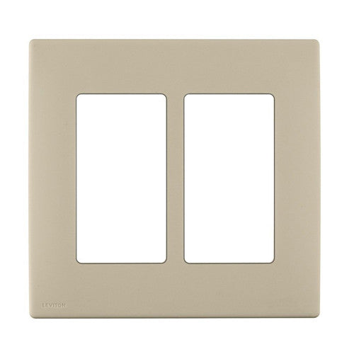Leviton REWP2-NS, Renu 2-Gang Screwless Snap-On Wallplate, Navajo Sand
