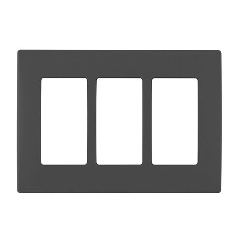 Leviton REWP3-OB, Renu 3-Gang Screwless Snap-On Wallplate, Onyx Black
