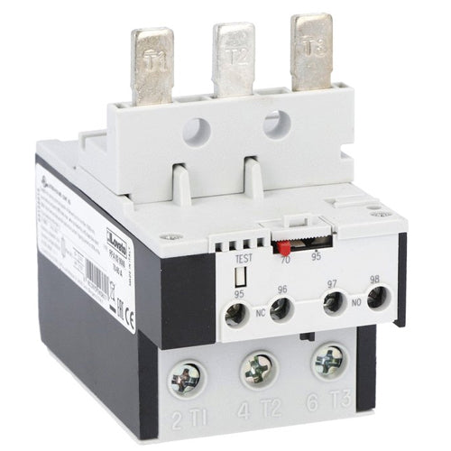 Lovato RFA828200, Thermal Overload Relay, Phase Failure/Single Phase Sensitive, Three Poles (Three Phase), Automatic Resetting, Direct Mounting on BF40-BF94 Contactors, Adjustment Range 60...82A
