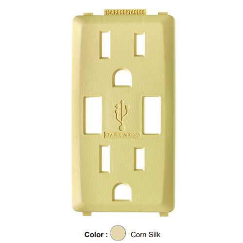 Leviton RKAA1-CS, Color Change Kit for Renu 15A USB Charger/Tamper-Resistant Receptacle, Corn Silk, 2 Packs