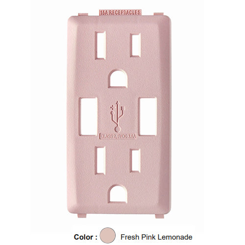 Leviton RKAA1-FP, Color Change Kit for Renu 15A USB Charger/Tamper-Resistant Receptacle, Fresh Pink Lemonade, 2 Packs
