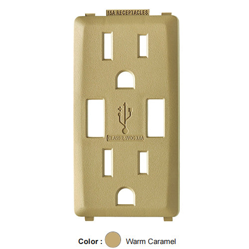 Leviton RKAA1-WC, Color Change Kit for Renu 15A USB Charger/Tamper-Resistant Receptacle, Warm Caramel, 2 Packs