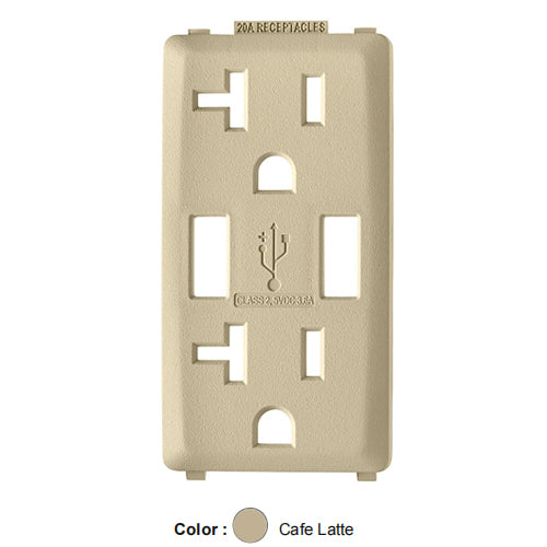 Leviton RKAA2-CA, Color Change Kit for Renu 20A USB Charger/Tamper-Resistant Receptacle, Café Latte, 2 Packs