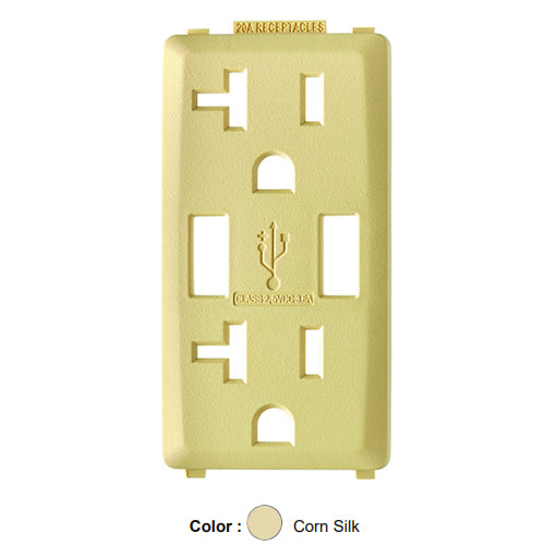 Leviton RKAA2-CS, Color Change Kit for Renu 20A USB Charger/Tamper-Resistant Receptacle, Corn Silk, 2 Packs
