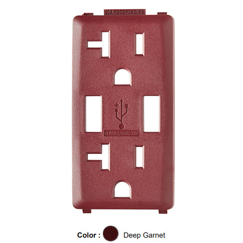 Leviton RKAA2-DG, Color Change Kit for Renu 20A USB Charger/Tamper-Resistant Receptacle, Deep Garnet, 2 Packs