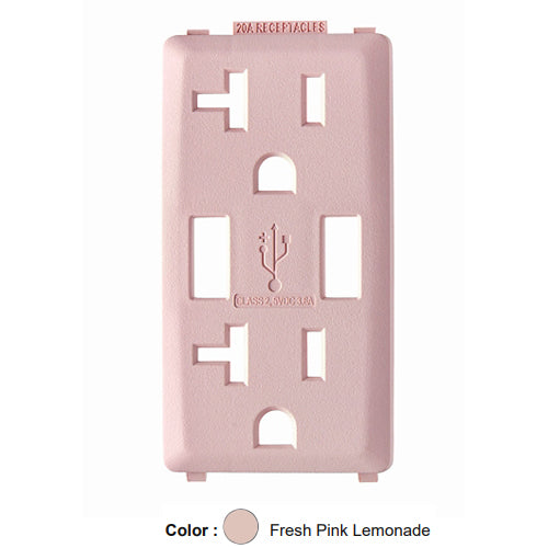 Leviton RKAA2-FP, Color Change Kit for Renu 20A USB Charger/Tamper-Resistant Receptacle, Fresh Pink Lemonade, 2 Packs