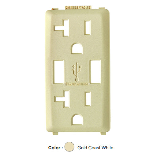 Leviton RKAA2-GC, Color Change Kit for Renu 20A USB Charger/Tamper-Resistant Receptacle, Gold Coast White, 2 Packs
