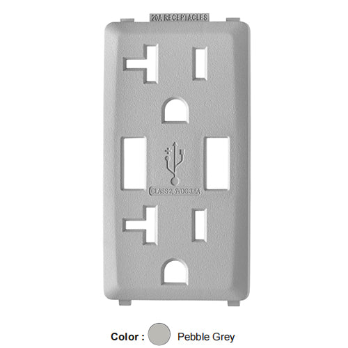 Leviton RKAA2-PG, Color Change Kit for Renu 20A USB Charger/Tamper-Resistant Receptacle, Pebble Grey, 2 Packs