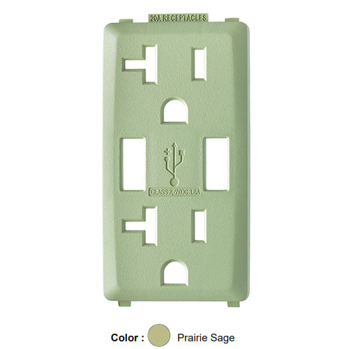 Leviton RKAA2-PS, Color Change Kit for Renu 20A USB Charger/Tamper-Resistant Receptacle, Prairie Sage, 2 Packs