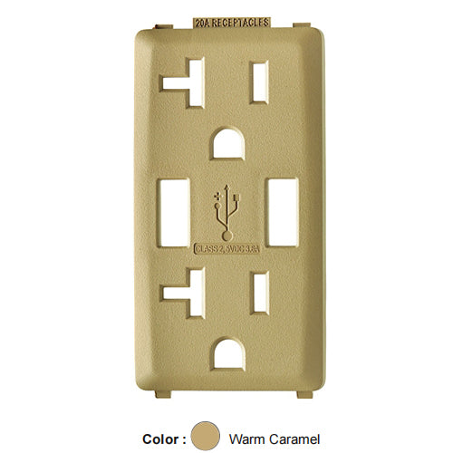 Leviton RKAA2-WC, Color Change Kit for Renu 20A USB Charger/Tamper-Resistant Receptacle, Warm Caramel, 2 Packs