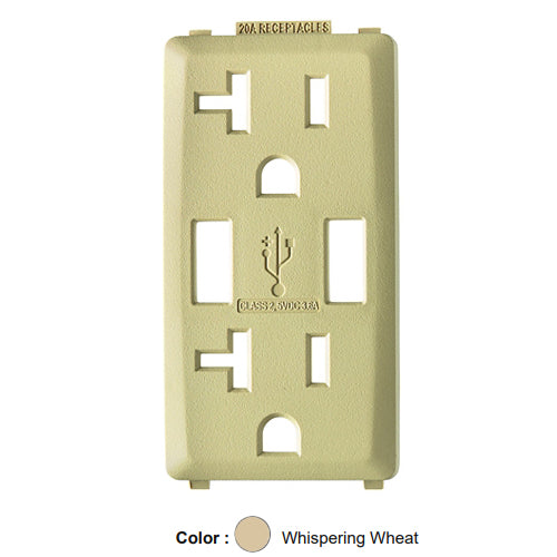 Leviton RKAA2-WG, Color Change Kit for Renu 20A USB Charger/Tamper-Resistant Receptacle, Whispering Wheat, 2 Packs