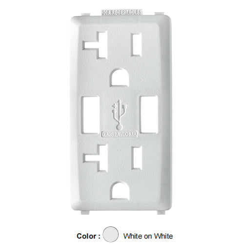 Leviton RKAA2-WW, Color Change Kit for Renu 20A USB Charger/Tamper-Resistant Receptacle, White on White, 2 Packs
