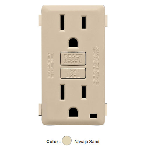 Leviton RKG15-NS, Color Change Kit for Renu 15A Tamper-Resistant GFCI Receptacle, Navajo Sand, 2 Packs