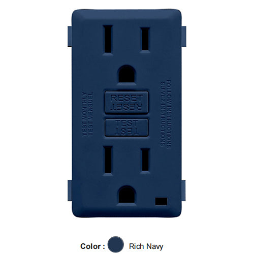 Leviton RKG15-RN, Color Change Kit for Renu 15A Tamper-Resistant GFCI Receptacle, Rich Navy, 2 Packs