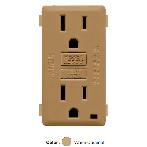 Leviton RKG15-WC, Color Change Kit for Renu 15A Tamper-Resistant GFCI Receptacle, Warm Caramel, 2 Packs