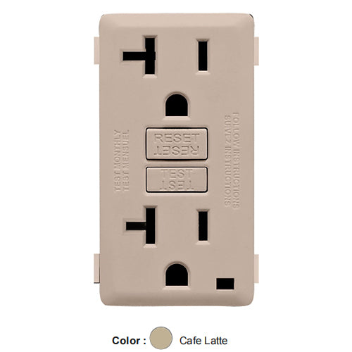 Leviton RKG20-CA, Color Change Kit for Renu 20A Tamper-Resistant GFCI Receptacle, Café Latte, 2 Packs