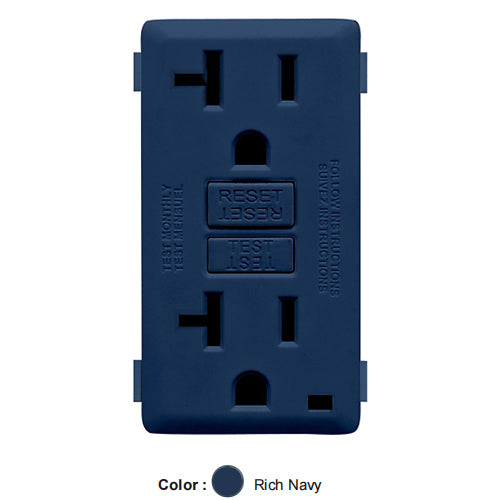 Leviton RKG20-RN, Color Change Kit for Renu 20A Tamper-Resistant GFCI Receptacle, Rich Navy, 2 Packs