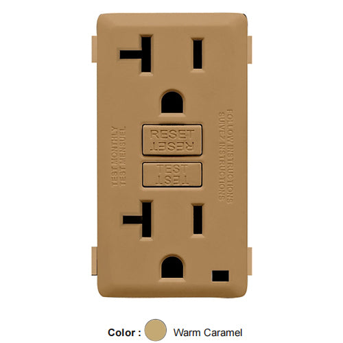 Leviton RKG20-WC, Color Change Kit for Renu 20A Tamper-Resistant GFCI Receptacle, Warm Caramel, 2 Packs