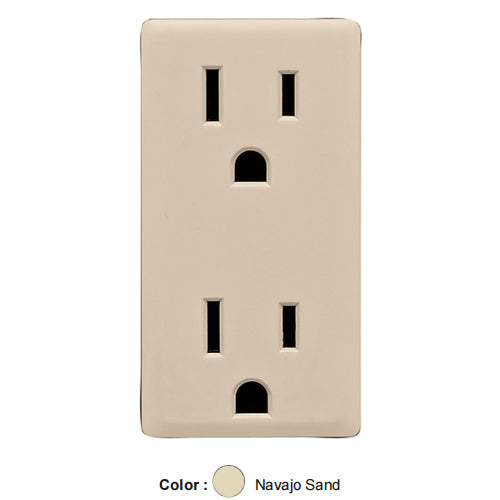 Leviton RKR15-NS, Color Change Kit for Renu 15A Tamper-Resistant Receptacle, Navajo Sand, 5 Packs