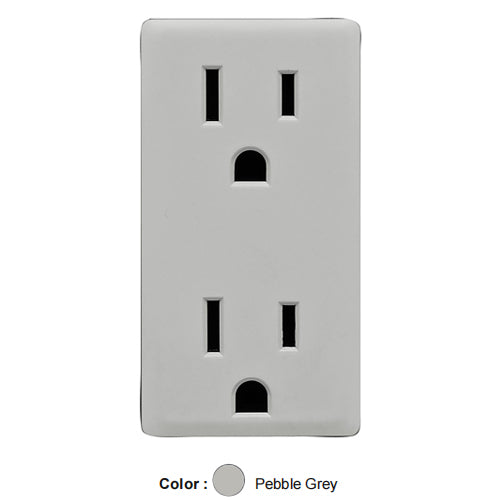 Leviton RKR15-PG, Color Change Kit for Renu 15A Tamper-Resistant Receptacle, Pebble Grey, 5 Packs
