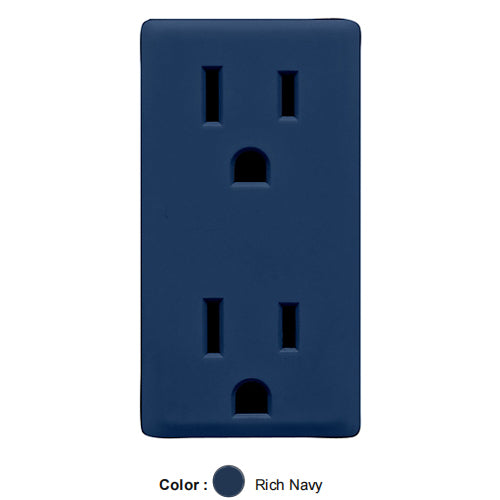 Leviton RKR15-RN, Color Change Kit for Renu 15A Tamper-Resistant Receptacle, Rich Navy, 5 Packs