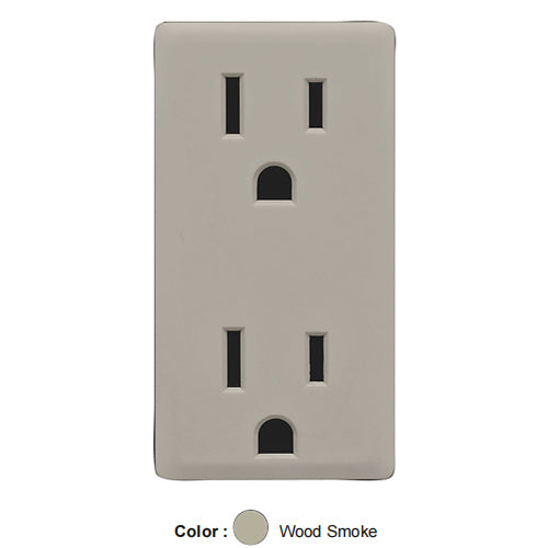 Leviton RKR15-WS, Color Change Kit for Renu 15A Tamper-Resistant Receptacle, Wood Smoke, 5 Packs