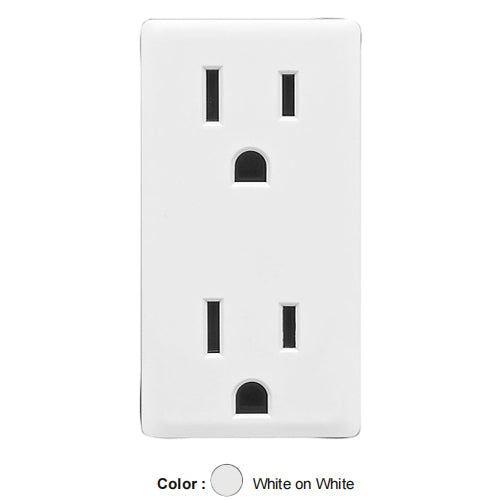 Leviton RKR15-WW, Color Change Kit for Renu 15A Tamper-Resistant Receptacle, White on White, 5 Packs
