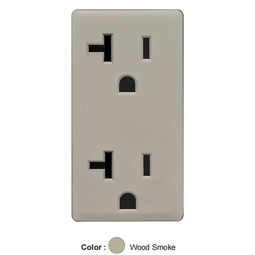 Leviton RKR20-WS, Color Change Kit for Renu 20A Tamper-Resistant Receptacle, Wood Smoke, 5 Packs