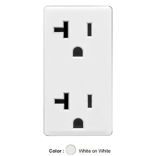 Leviton RKR20-WW, Color Change Kit for Renu 20A Tamper-Resistant Receptacle, White on White, 5 Packs